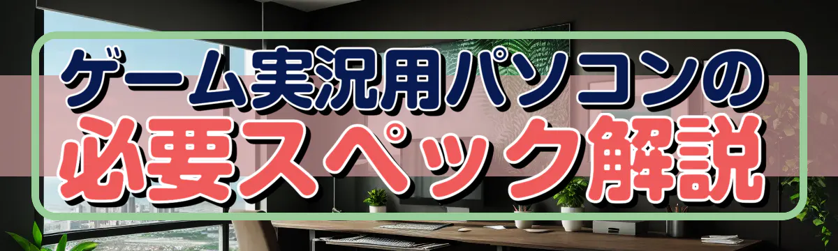 ゲーム実況用パソコンの必要スペック解説