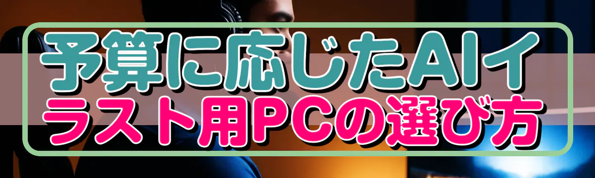 予算に応じたAIイラスト用PCの選び方