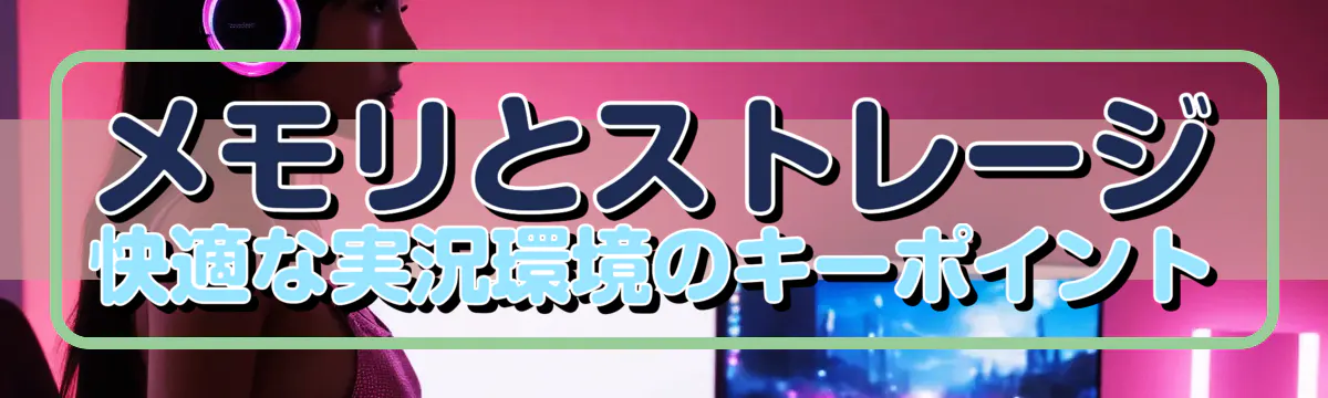 メモリとストレージ 快適な実況環境のキーポイント