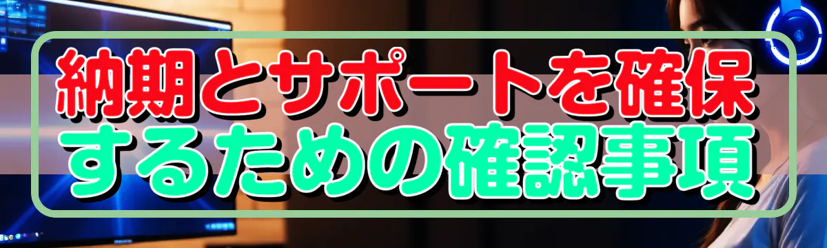 納期とサポートを確保するための確認事項
