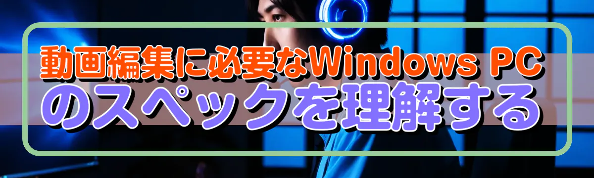 動画編集に必要なWindows PCのスペックを理解する