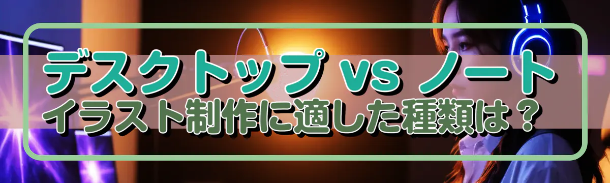 デスクトップ vs ノート イラスト制作に適した種類は？ 
