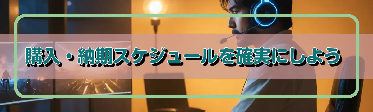 購入・納期スケジュールを確実にしよう