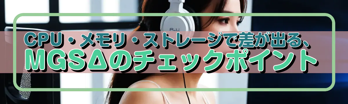 CPU・メモリ・ストレージで差が出る、MGSΔのチェックポイント