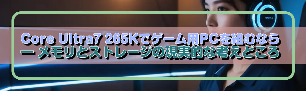 Core Ultra7 265Kでゲーム用PCを組むなら ― メモリとストレージの現実的な考えどころ