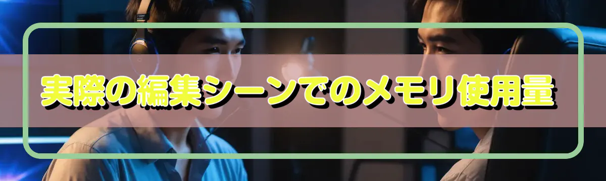 実際の編集シーンでのメモリ使用量
