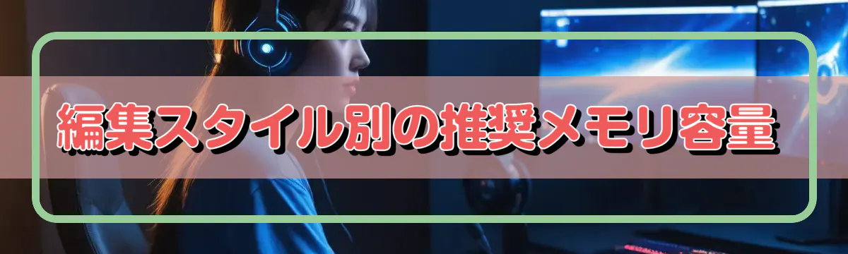 編集スタイル別の推奨メモリ容量