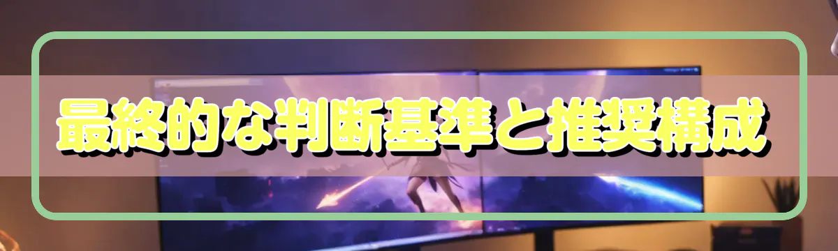 最終的な判断基準と推奨構成