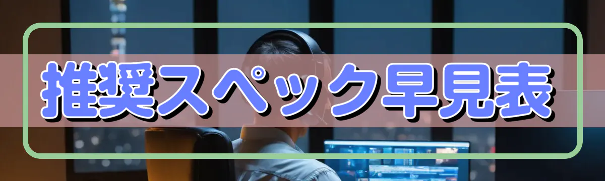推奨スペック早見表