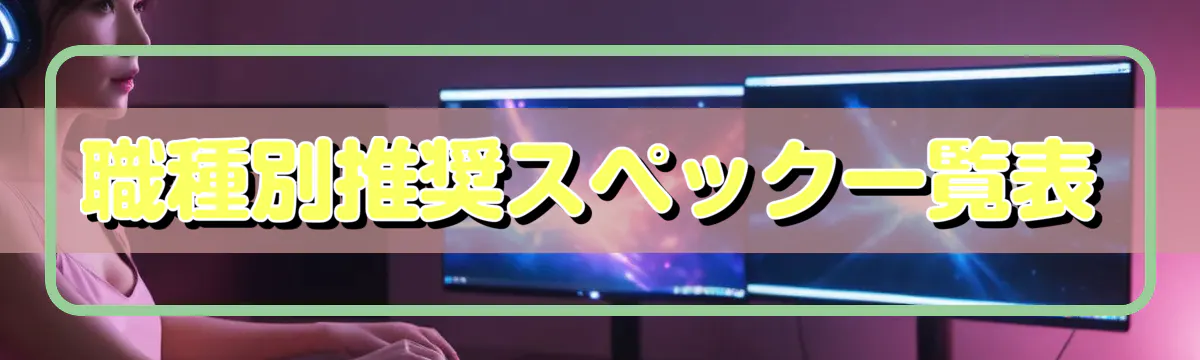 職種別推奨スペック一覧表