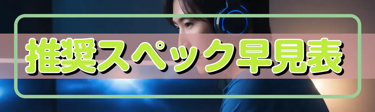 推奨スペック早見表