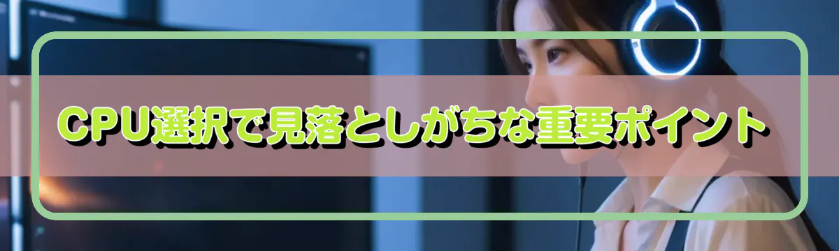 CPU選択で見落としがちな重要ポイント