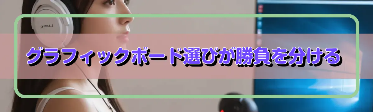 グラフィックボード選びが勝負を分ける